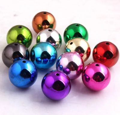 Wholesale Fashion New 20mm 100pcs Chunky Ccb Beads for Jewelry Making Shinny Acrylic UV Beads