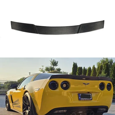 High Quality Chevrolet Corvette C6 Z06 ZR1 Grand Sport Wide Body Carbon Fiber Rear Spoiler Lightweight High Downforce 2006-2013