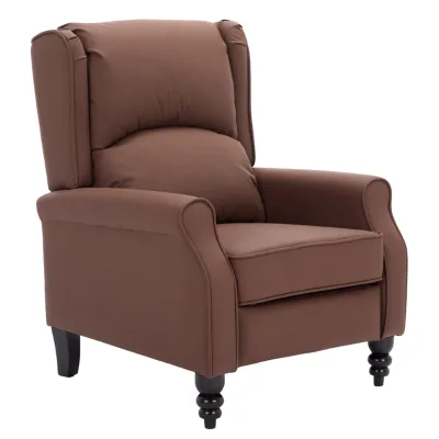 Breathable Linen Upholstery Padding Single Sofa Sophisticated Linen Leisure Chair Premium Luxury Push Back Recliner Chair