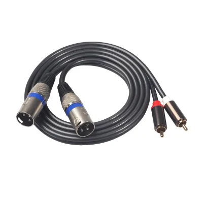 3 Meter Dual RCA to Dual XLR 3pin Male Female Cable Speaker Microphone Cable