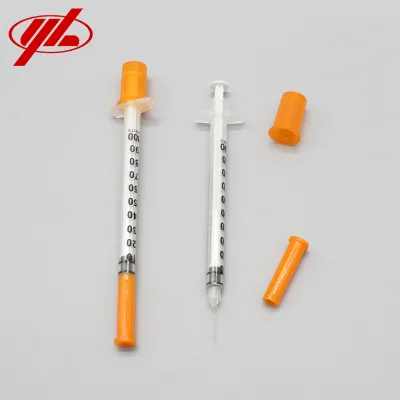 1ml Disposable Medical PP Injection Insulin Syringe CE Certified Class II 2x10cm