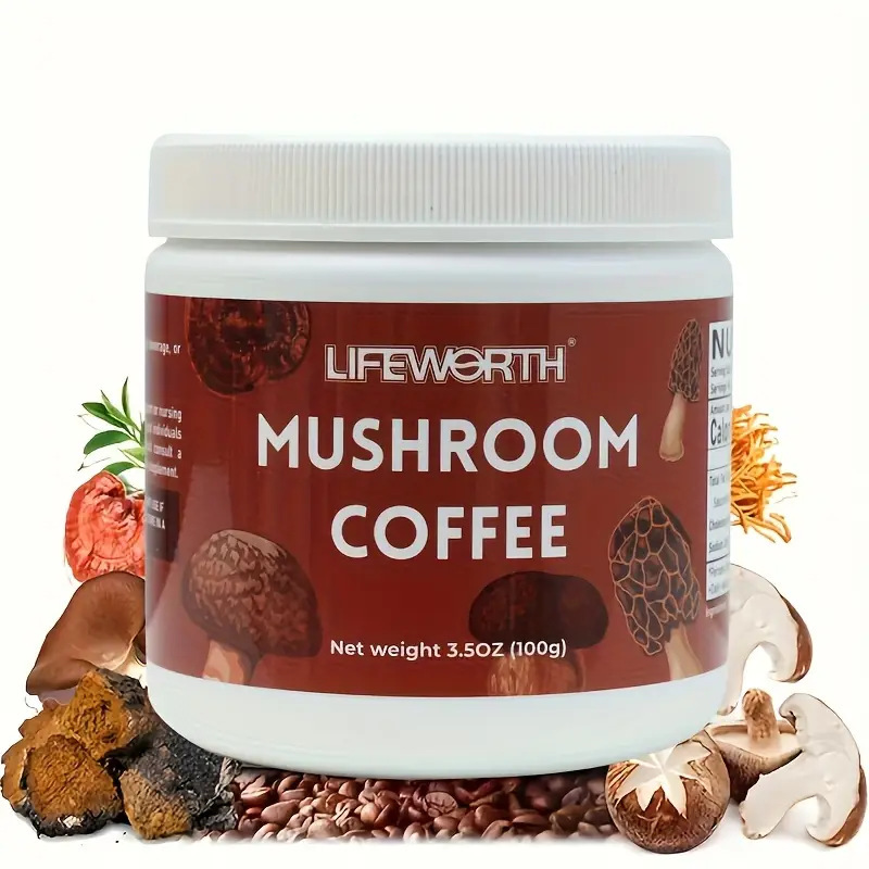 Natural Instant Mushroom Coffee Powder Functional Blending Mushrooms Boosts Focus Well-Being Fast Plant Extracts