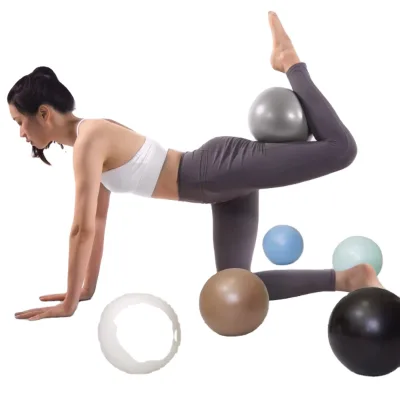 Mini Pvc Pilates Yoga Ball Custom Logo Soft Plastic Fitness Gymnastics Explosion-proof Beige