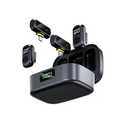 QY88 Professional Portable Wireless Lapel Microphone - Omnidirectional Noise Reduction and Reverb Output Function - Rechargeable