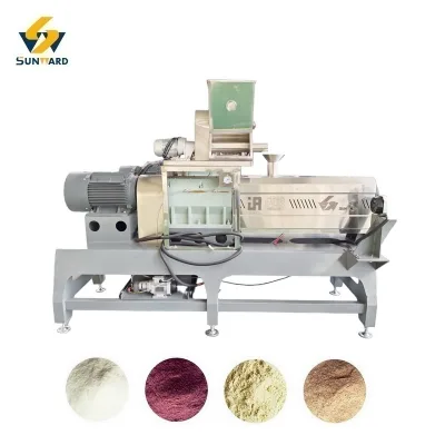 Twin-screw puffed & extruded powdery snacks processing line lnea de produccin instant food-making machine manufacturer