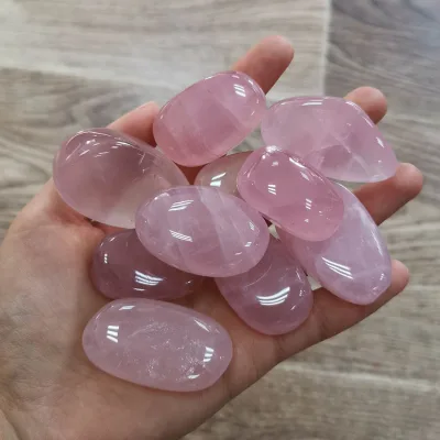 Large 30-50mm Rose Quartz Tumbled Stone Healing 100% Natural Crystal Worry Stone