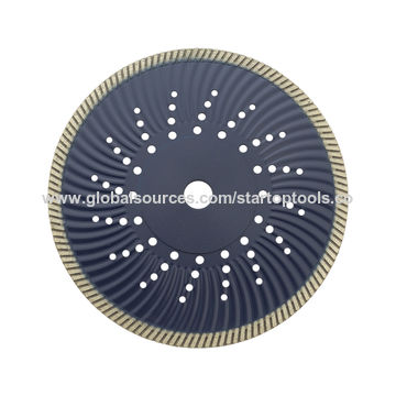 Hot Pressed Turbo Wave diamond saw blades for stone with enhance center and cooling holes