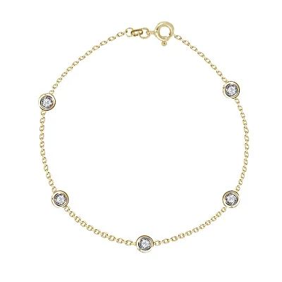 Fashion 925 Sterling Silver Diamond Cubic Zirconia CZ Anklet Jewelry for Women Girls