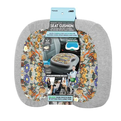 Kingworth Ergonomic Orthopedic Ultra Comfort Cold Gel Memory Foam Car Travel Cooling Seat Cushion for Long Sitting