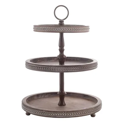 Brown Three-layer Tray, Suitable for Kitchen or Restaurant, Cake, Cup Snacks, Storage, Birthday and Holiday Decorations
