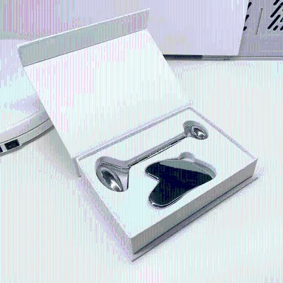 New Design Metal Facial Massager Silver Gua Sha Scraping Ice Stainless Steel Face Roller