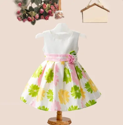 China Supplier Pictures of Beautiful Casual Clothing Kids Dresses With Color Combinations
