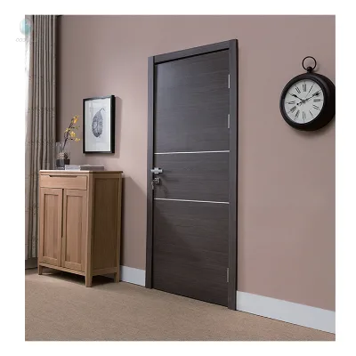 Modern Solid Wood Door for Apartment Living Room and Bedroom Manufacturer's Finished MDF Material