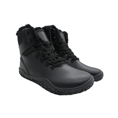 Leather Waterproof Firm Ground Sole Rubber Thermal Protection Tracker Mens Barefoot Hiking Boot