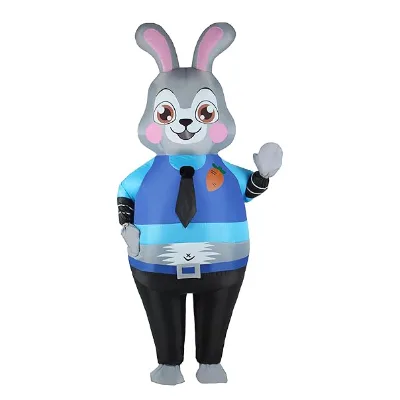 Easter Halloween Inflatable Costume Rabbit Blow up Fancy Dress Full Body Suit Party Bunny Police Officer Inflatable Costumes