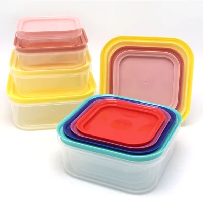 Kitchen Stackable 4 Pieces Takeaway Food Storage Container with Lid