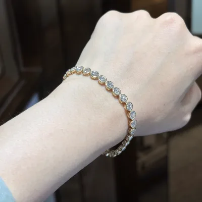 Custom HPHT Cvd Lab Grown Diamond IGI Certificate 4mm Fashion 10K 14K 18K Solid Gold Bracelet Necklace Chain for Women Jewelry