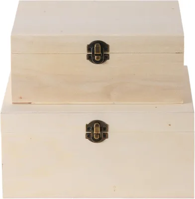 Natural Super Thick Poplar Box with Locking Clasp
