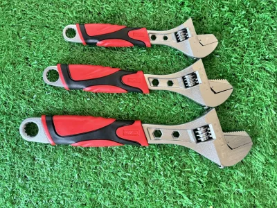 Auto Accessories 3 Piece Adjustable Wrench Set with Ergonomic Handle