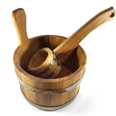 Custom Handmade Wooden Sauna Bucket-Large Size Home Use Convenient & Sustainable Design