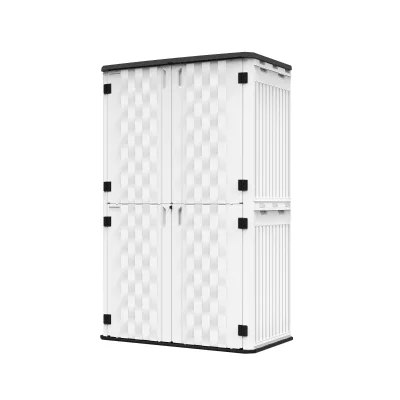 Reasonably Priced Outdoor Storage Cabinet Big Size HDPE Plastic Stackable Shed Easily Assembled with Resin Frame