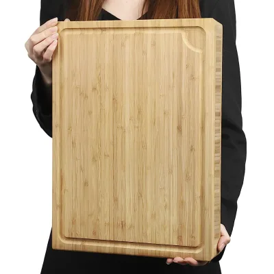 Custom Large Thick Bamboo Wood Cutting Chopping Board with Juice groove