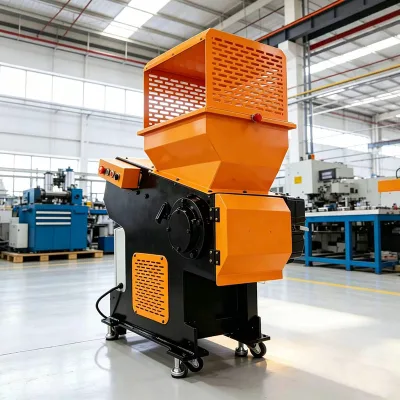 Hydraulic Automatic Shredder Machine Wheels 350kg/h PLC Control Anti-jam Single Phase Alloy/Carbon Steel Recycling