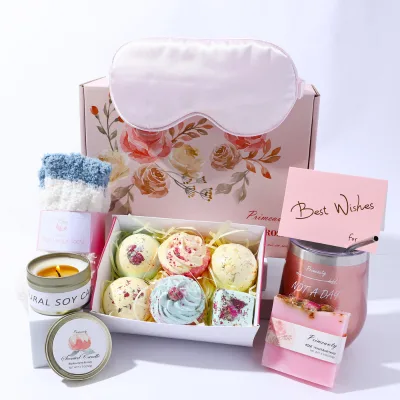 Vanilla Rose Scented Bath Set, Long Lasting Fresh Aroma, Nourishing Dry Skin Repair Body Care Gift Kit for All Special Occasions