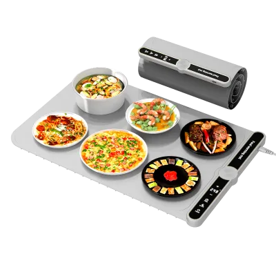 Foldable Silicone Tray for Household and Outdoor Use to Keep Dishes and Plates Warm Compact Electric Food Warming Mat