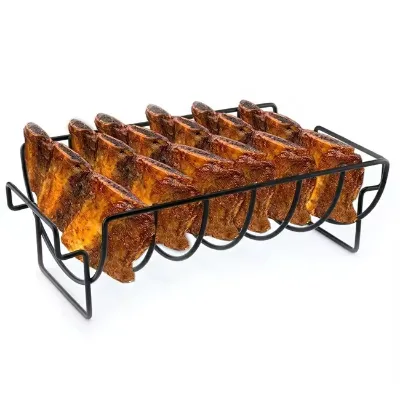 Non-Stick Coating Reversible Design Durable BBQ Grill Rib Beef Meat Rack