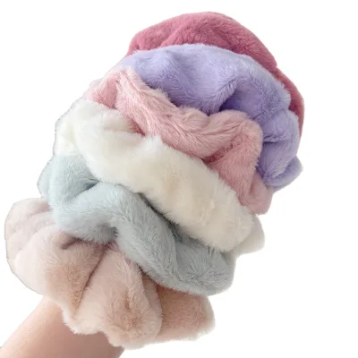 Large Cute Ins Plush Autumn and Winter  Hair Ring Young Girls Wedding  Hair Tie Kids Outdoor Indoor  Hair Accessories for Women