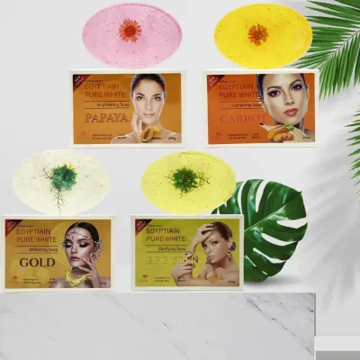Private Label Whitening & Lightening Flower Soap with Carrot & Glutathion Anti Wrinkle Remove Strech Marks Clarifying Skin Soap