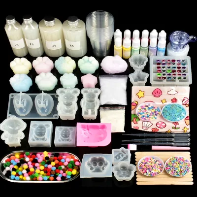 YT. Super Soft DIY Handmade Silicone Glue Powder Unisex Anti-Stick Simulated Sugar Coconut Mochi Pinch Pack Set Model 1100 14+