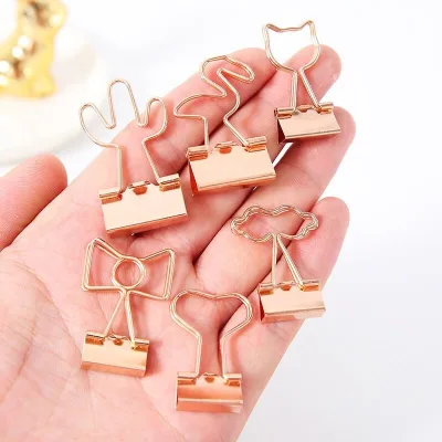 Hot Sell Custom Animal Shape Binder Clip for Office & School Supplies Accept Custom Handle Shape Bookmark Clips