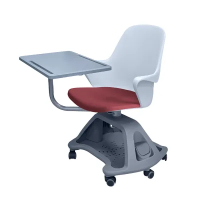 Colorful Plastic PP Material School Chair With Writing Pad Office Chair for Meeting Conference Training Home Use