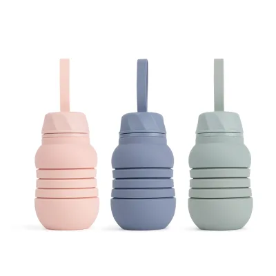 New Portable Foldable Cup Botella De Agua Bote Para Agua Silicon Sport Travel Bottle With Lid Silicone Water Bottle