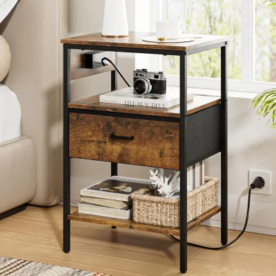 Customized Modern Luxury Wooden Panel Foldable Night Stand Hidden Compartment for Hotel Bedroom Living Room School Hospital Use