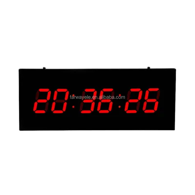 Oversized Digital Wall Clock with Large LED Display Multi-function Alarms Aluminum Frame Time Memory