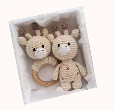 2024 New Style Custom Handmade Cartoon Giraffe Bear Dolls Amigurumi Crochet Bear Toys