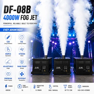 4000W Fog Jet Machine Powerful Waterproof Outdoor Hurricane Fog Cannon Machine DMX Massive Fog Jet No CO2 for DJ Event