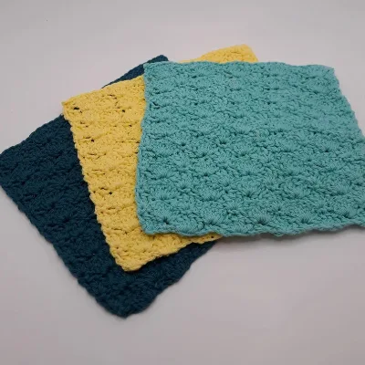 Y-F 100% Cotton Crochet Kitchen Dishcloth Set Dish Scrubber Linens Dish Towel Hot Pad With Logo