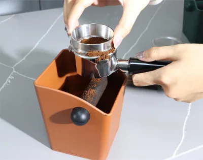 Abs Plastic Coffee Knock Box Espresso Dump Bin Silicone Coffee Mat Coffee Set Wholesale Price Best Grounds Waste