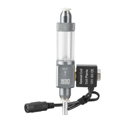 Carbon Dioxide Solenoid Valve Aluminum Alloy Acrylic Bubble Counter Gun Gray Check Valve CO2 Direct-insertion Aquarium Accessory