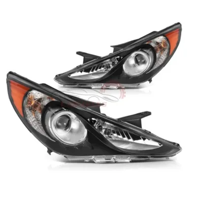 Headlamp for 2011-2014 Hyundai Sonata Black Clear Lens Halogen Headlights 209150009 921013Q000 HY2503157
