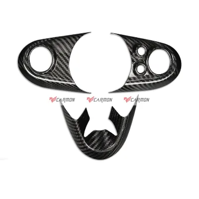 Real Carbon Fiber Steering Wheel Button Cover Kit Trims for Mini F Series Clubman F54 F55 F56 Cabrio F57 Countryman F60 Car Int
