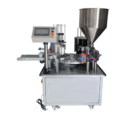 Hot Selling Fully Automatic Liquid Salsa Tomato Sauce ButterJam Honey Plastic Cup Rotary Filling Sealing Beverage Cans Paper