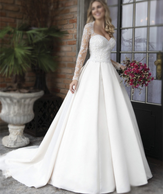 Simple Wedding Gown White Princess Wedding Dresses Sexy Lace Bridal Gowns Brand  Ball Gown Bridal Dresses