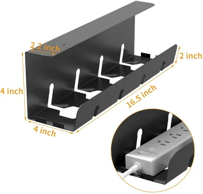 Manufacture Hot Selling Home Office Adjustable Under Table Cable Management Tray