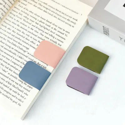 Custom Multicolored Leather Magnetic Bookmarks for Teachers Students Book Lovers PU Leather Magnetic Bookmarks