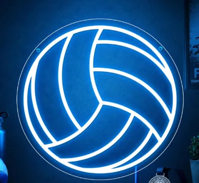 Volleyball Neon Sign for Home Decor, Bedroom, Led, Room, Gym, Sports - Men Women Wall Decor Gift